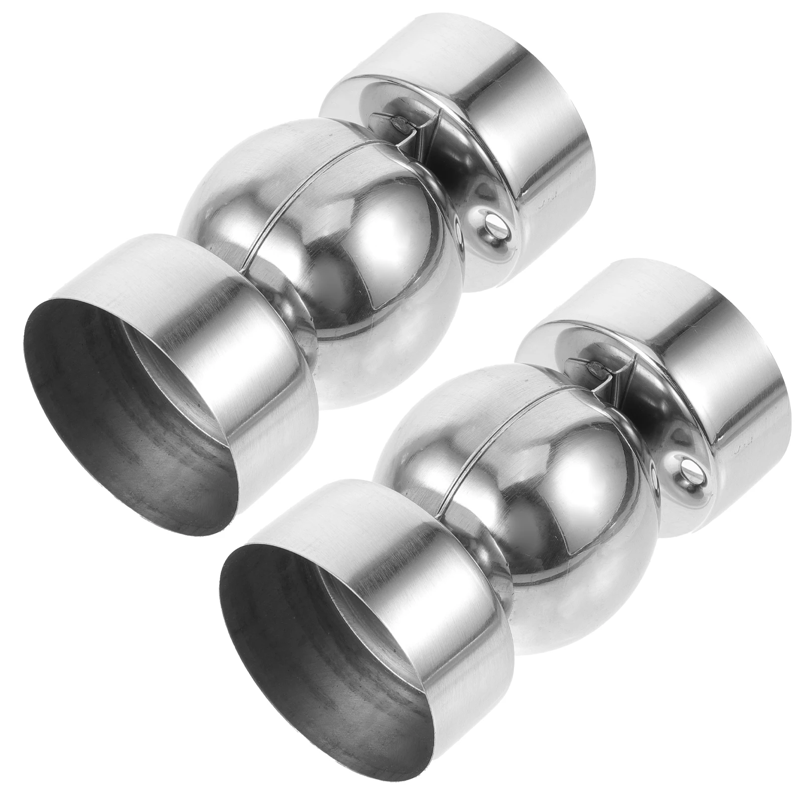 

2pcs Stainless Steel Handrail Connector Round Tube Fitting For Stair Railing Deck Cable Durable Strong Easy Install Bracket