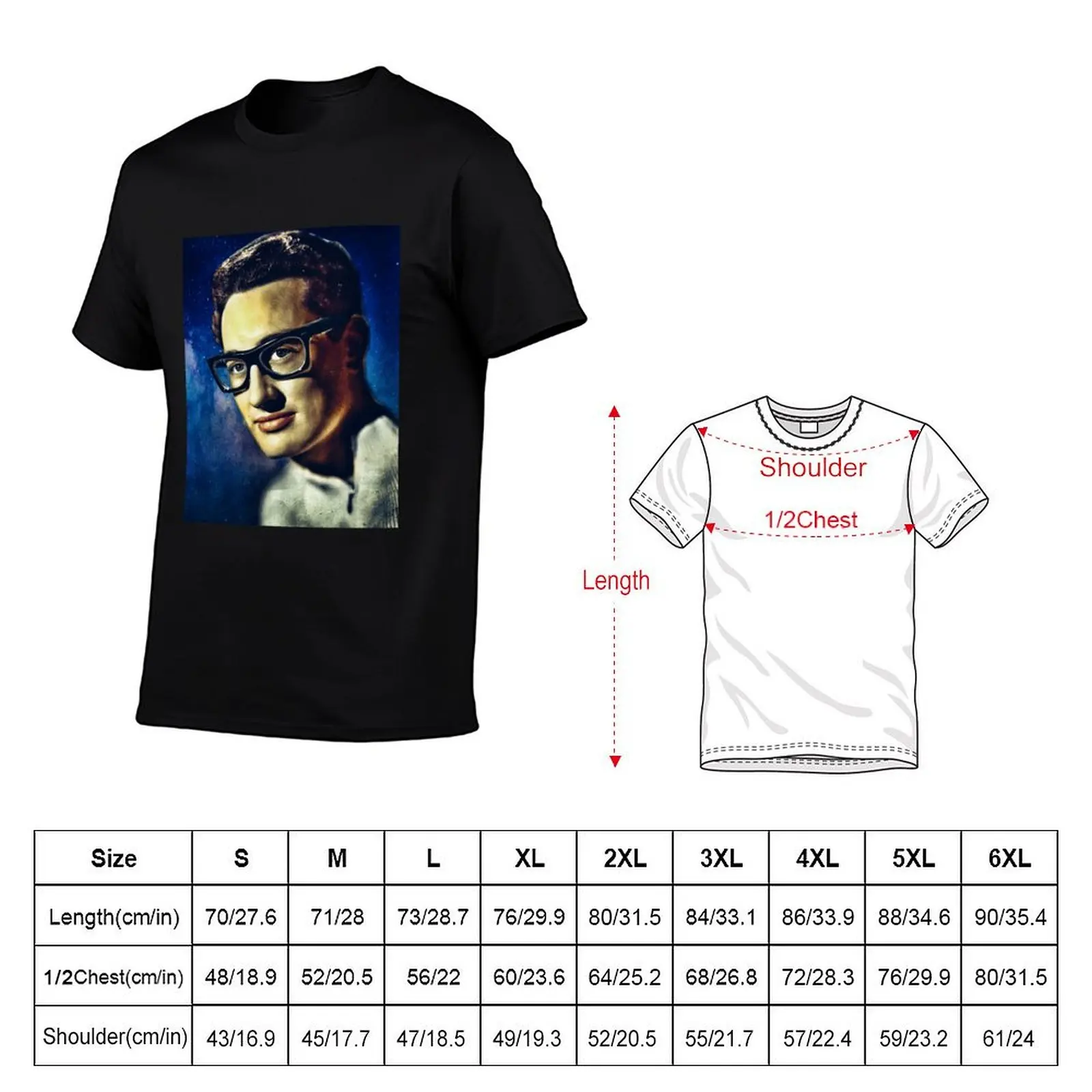 Buddy Holly Galaxie T-Shirt summer tops oversized graphic tee slim fit t shirts for men