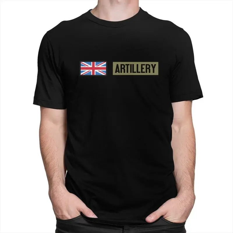 Custom Union Jack British Flag Artillery T Shirt for Men 100% Cotton Tshirt Leisure Tee Short Sleeve T-shirts Loose Fit Clothing