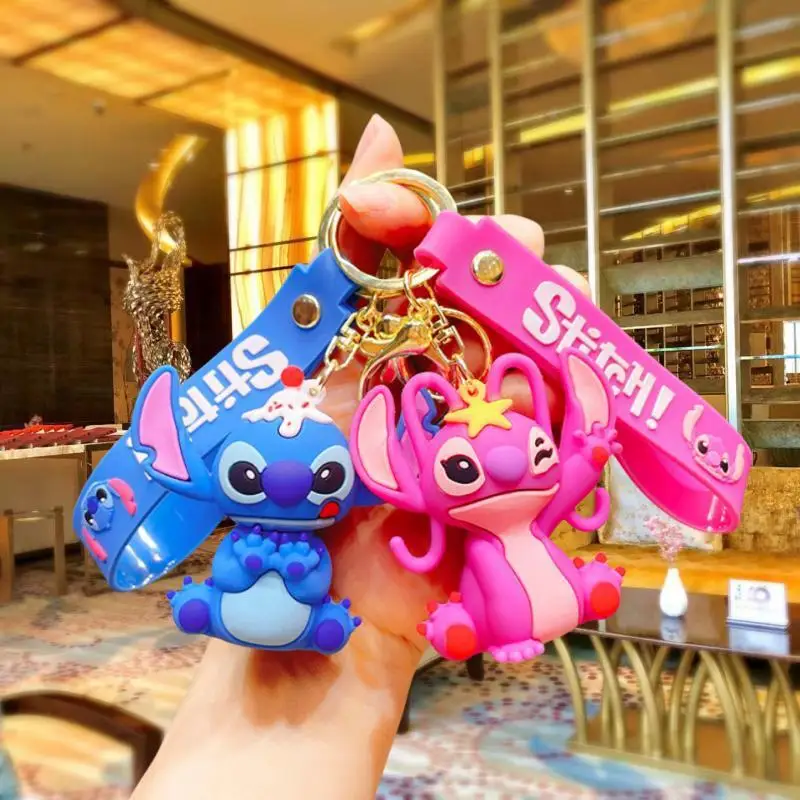 Disney-Porte-clés Anime Cartoon Keyring, Mouse Minnie, CAN o & Stitch, Key, JOCar Pendant, Kids Toys, Gifts, New, Wholesale