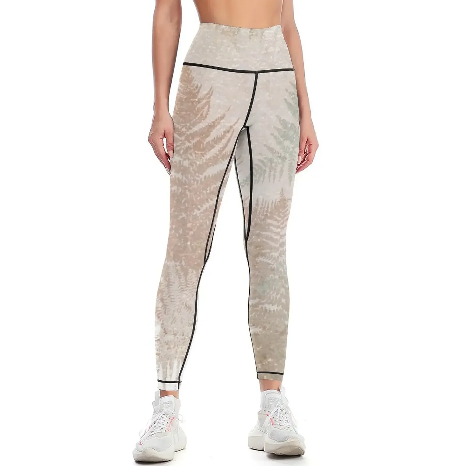 

Fern Snowflakes - Golden, bronze & sage Leggings Jogger pants push up tights for sports woman gym Womens Leggings