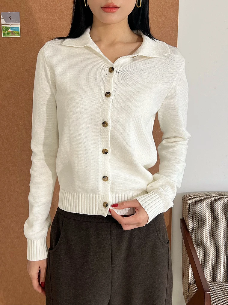 

HIGHLIFE Американский винтажный свитер в стиле преппи, повседневный, милый, простой, с воротником на пуговицах, осень-зима, новинка, женская мода