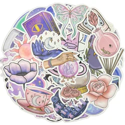 10/30/50PCS Magic Purple Moon Waterproof Graffiti Sticker Aesthetic Decorative Luggage Laptop Guitar Scrapbook Kids Stickers