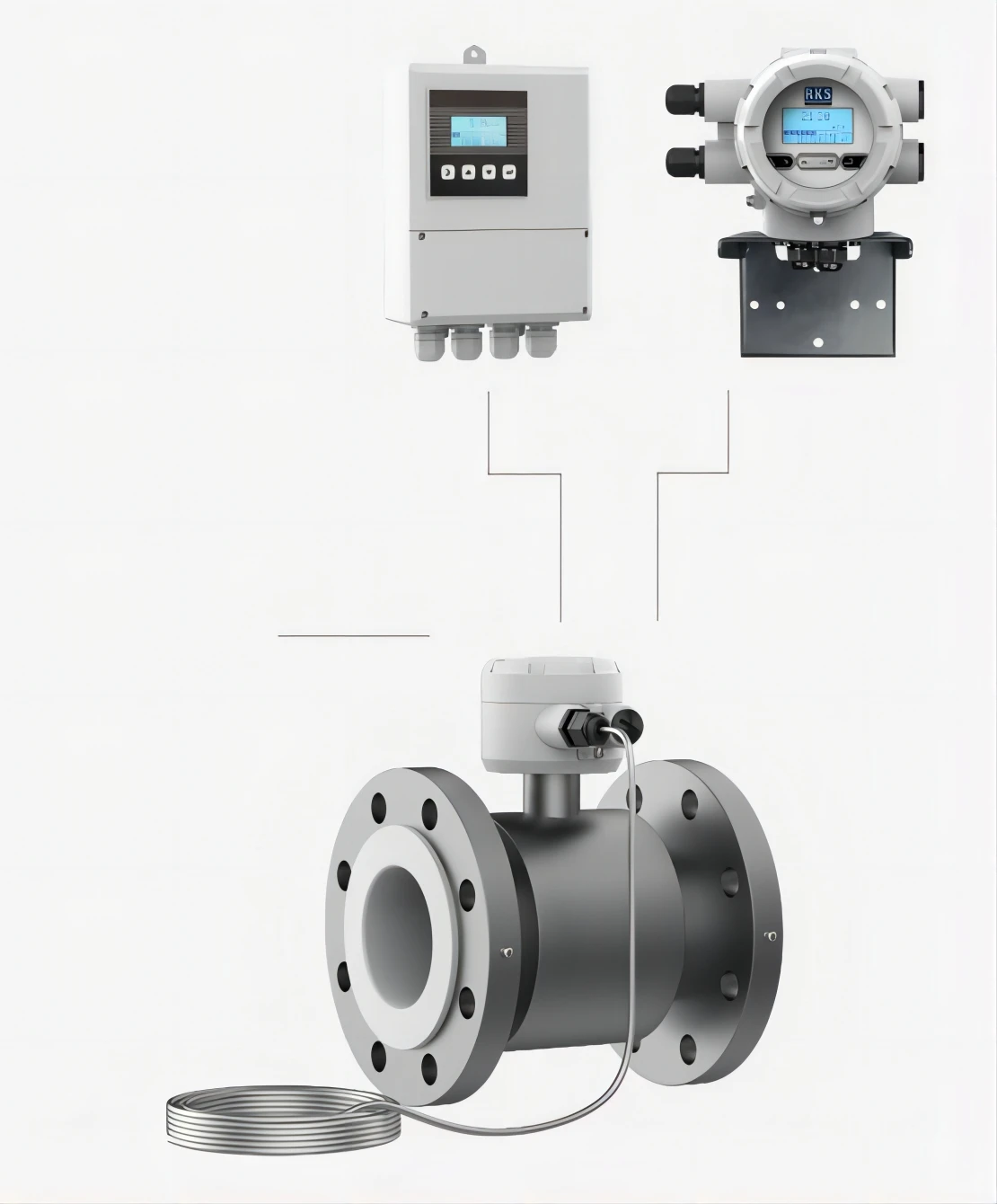 

Electromagnetic Flow Meter Smart PTFE Corrosion Resistance Remote LCD Display IP68