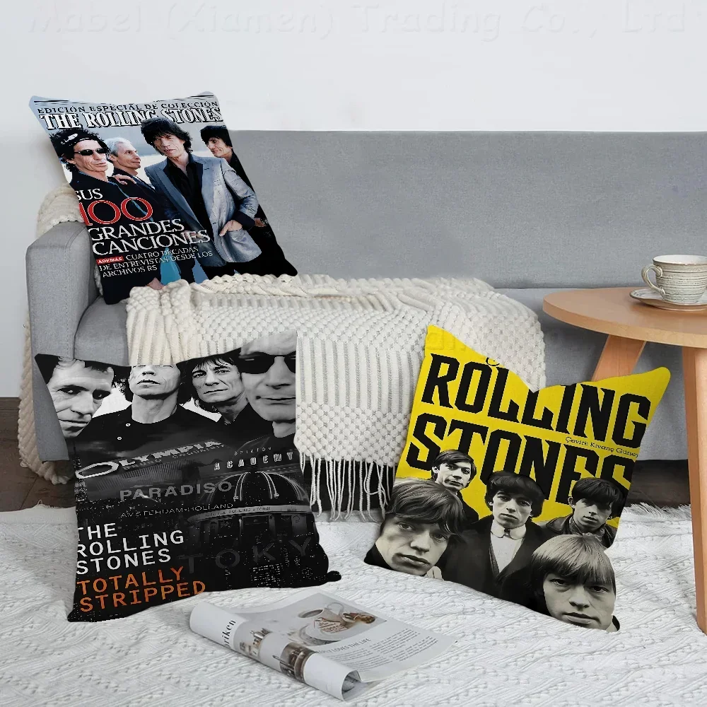 Rolling Stones Hot Band Wall Art Cushion Cover Pillowcase Upholstery Sofa Throw Pillow Home Decor Pillowcas