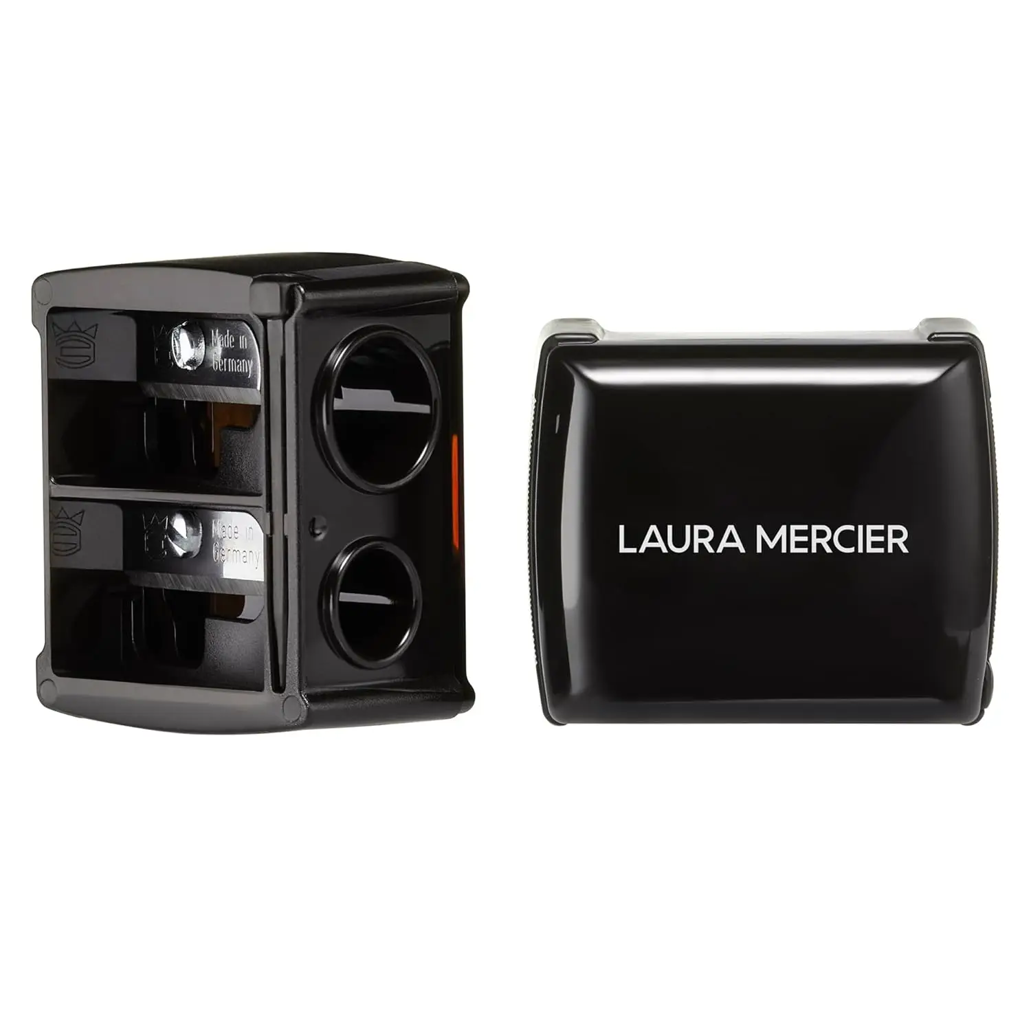 Dual-End Cosmetic Pencil Sharpener for Lip Liner, Eyeliner & Eyebrow Pencils with Cleaning Pick