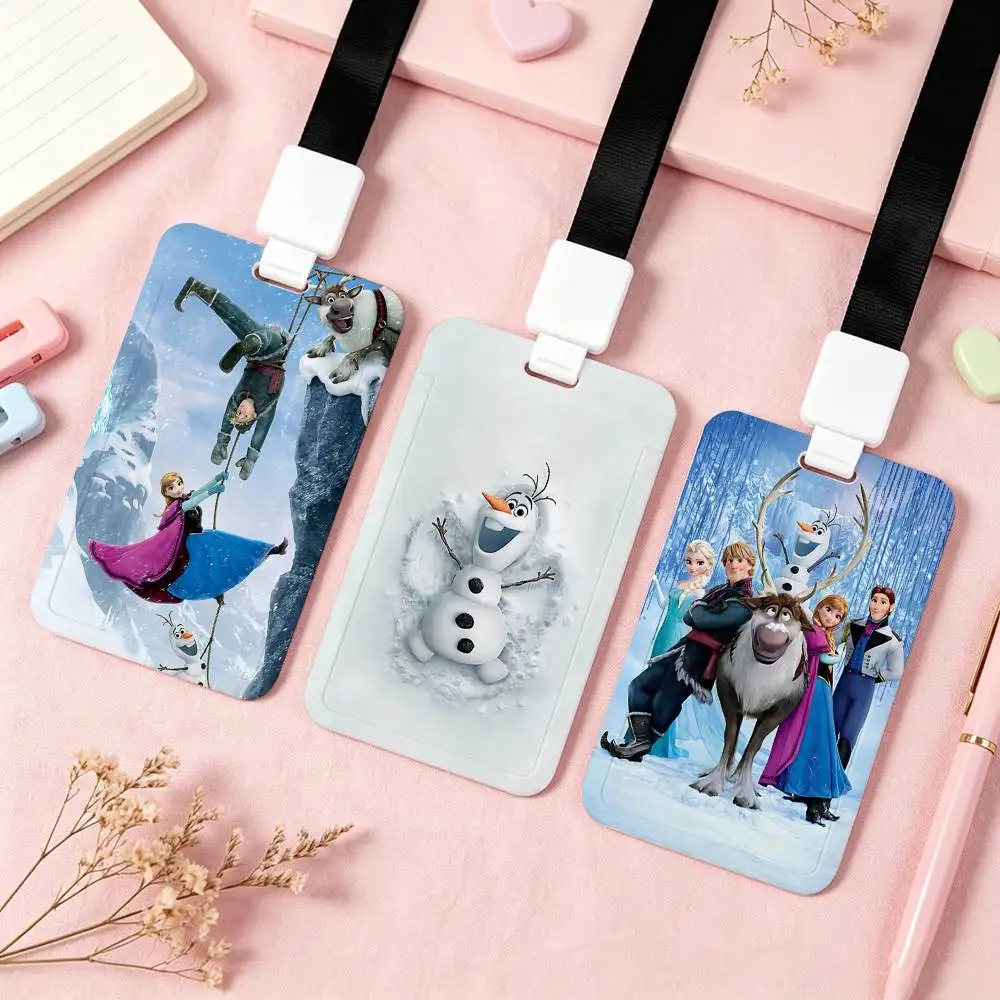 Linda funda para tarjetas deslizantes sin contacto con NFC de E-Elsa Frozen-s para tarjetas de estudiante, tarjetas de autobús, tarjetas de identificación y permisos de trabajo