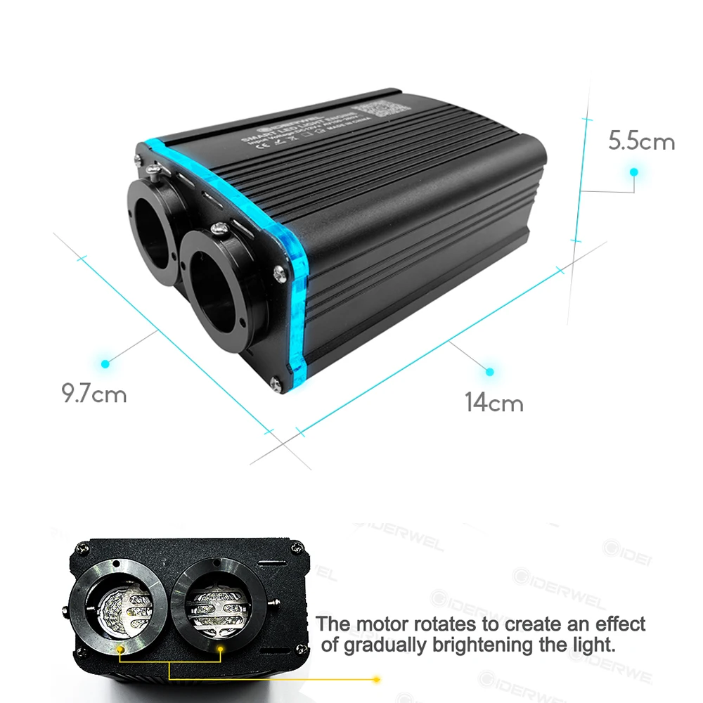 Imagem -04 - Led Fiber Light Engine Driver Pro Rgbw Double Hole Twinkle Light Source Controlador Bluetooth para Carro Estrelado Sky Smart App