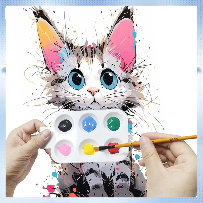 

ABRJ-24 шт. лоток для краски, белый пластиковый лоток для краски, 6 прямоугольных акварельных палитров, поделки своими руками