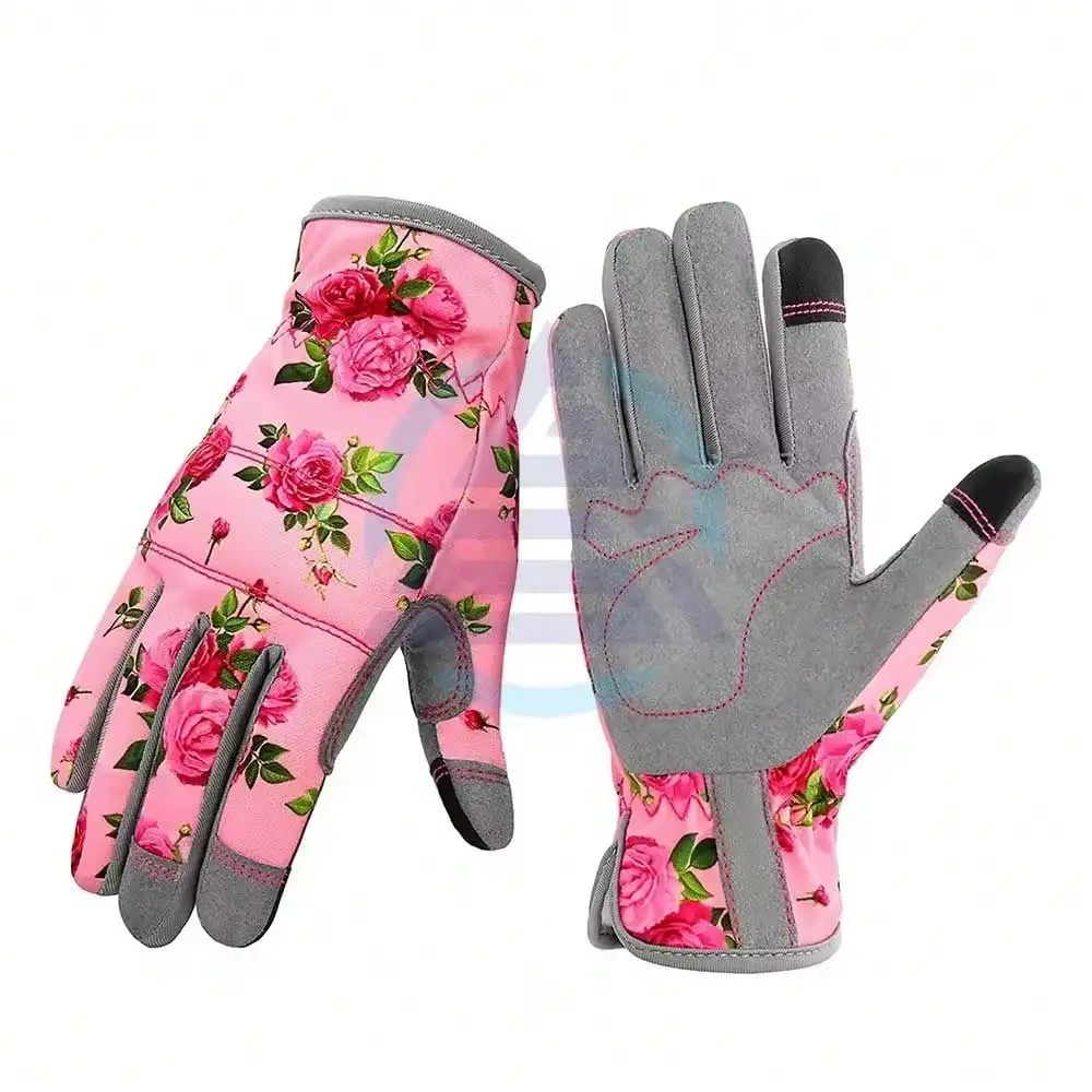 

1 Pair Outdoor Gardening Leather Anti Stab And Protective Gloves, Rose Garden Pruning And Planting Grass Pulling Microfiber Gloves