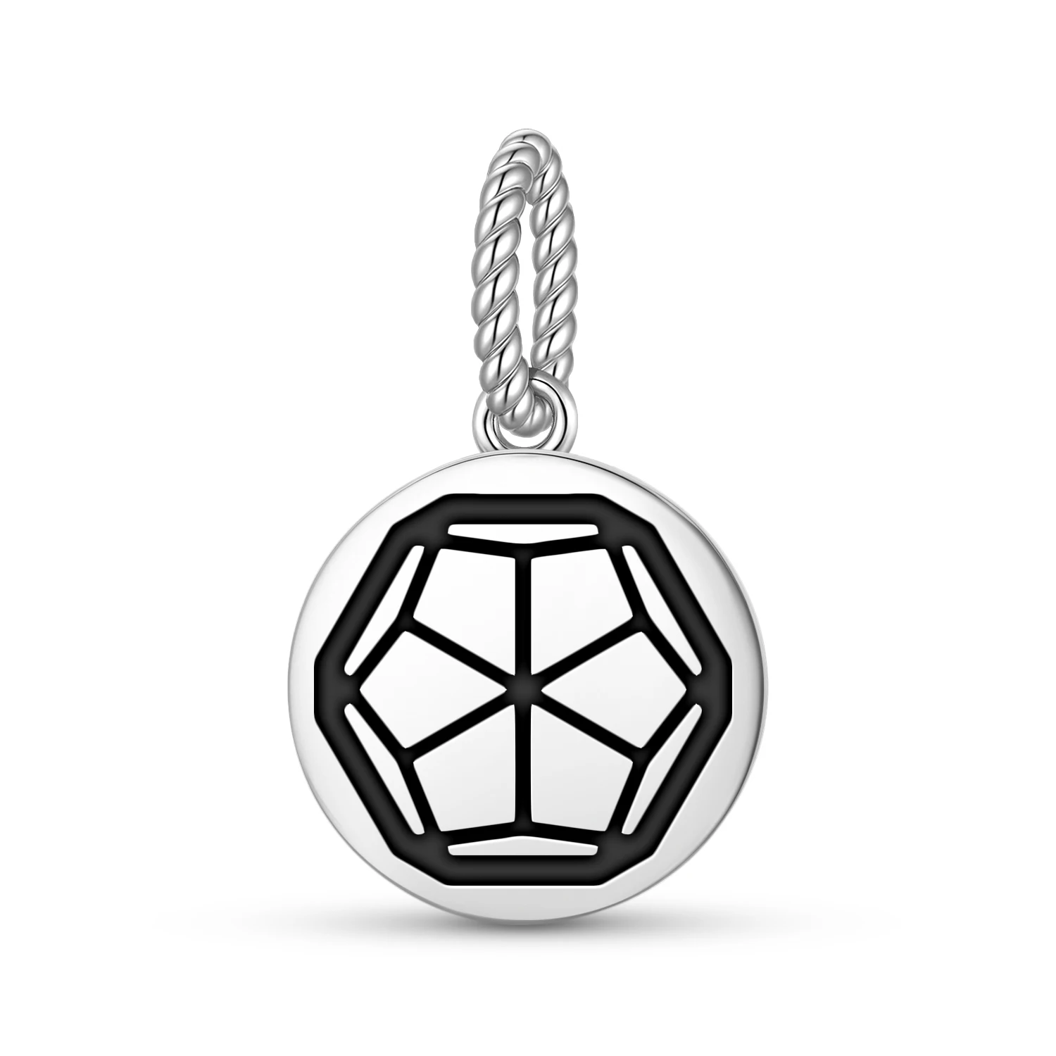 

Sacred Geometry Dodecahedron 925 Sterling Silver Charm Bead DIY Pendant Charm Fits Original Bracelet Jewelry Gift