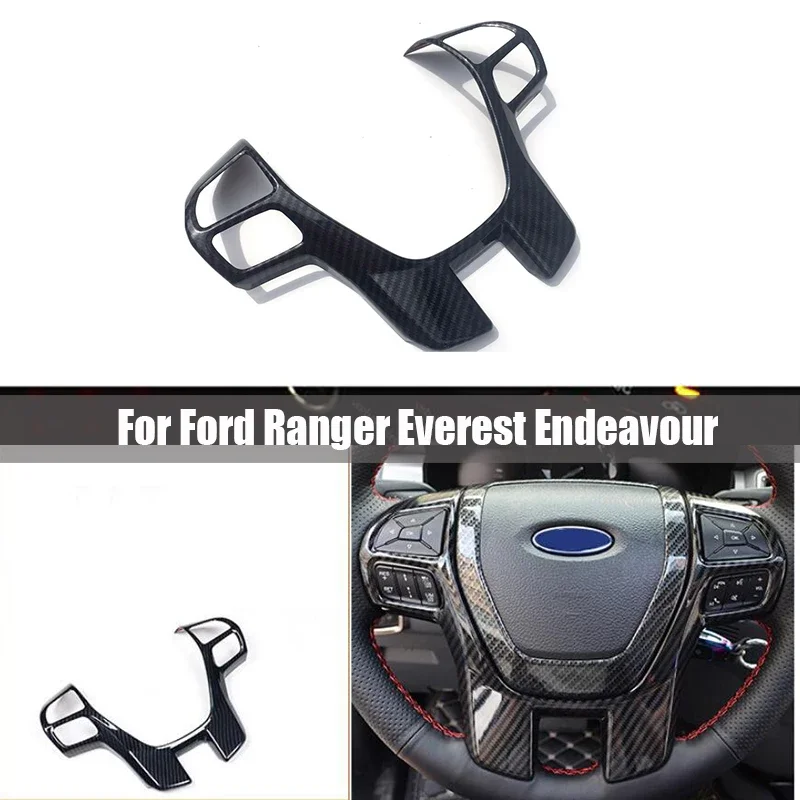 

Steering Wheel Frame Decorator Cover for Ford Ranger Everest Endeavour accessories 2015 2016 2017 2018 2019 Carbon fiber color