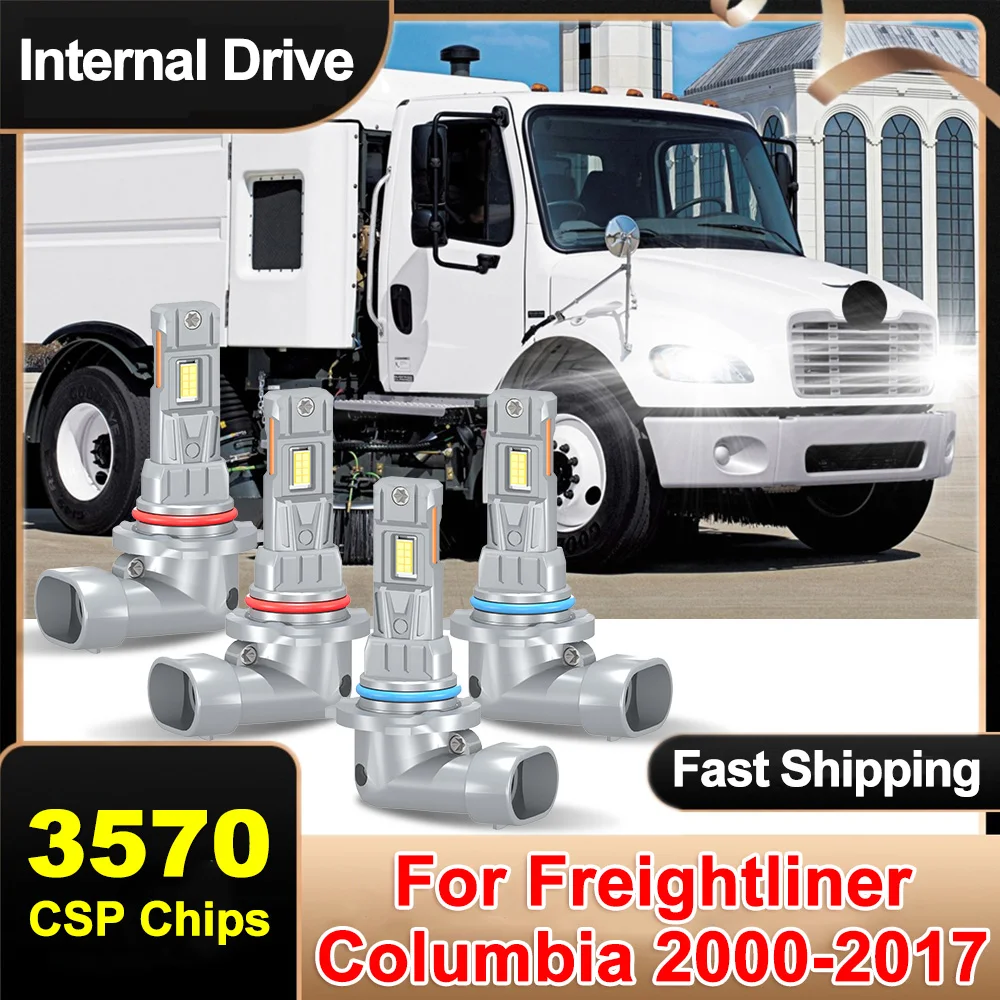 

LED Headlight Bulbs Kit For Freightliner Columbia 2000-2017 9005 9006 3570 CSP Chips DC12V Extremely Bright Auto Light Bulbs