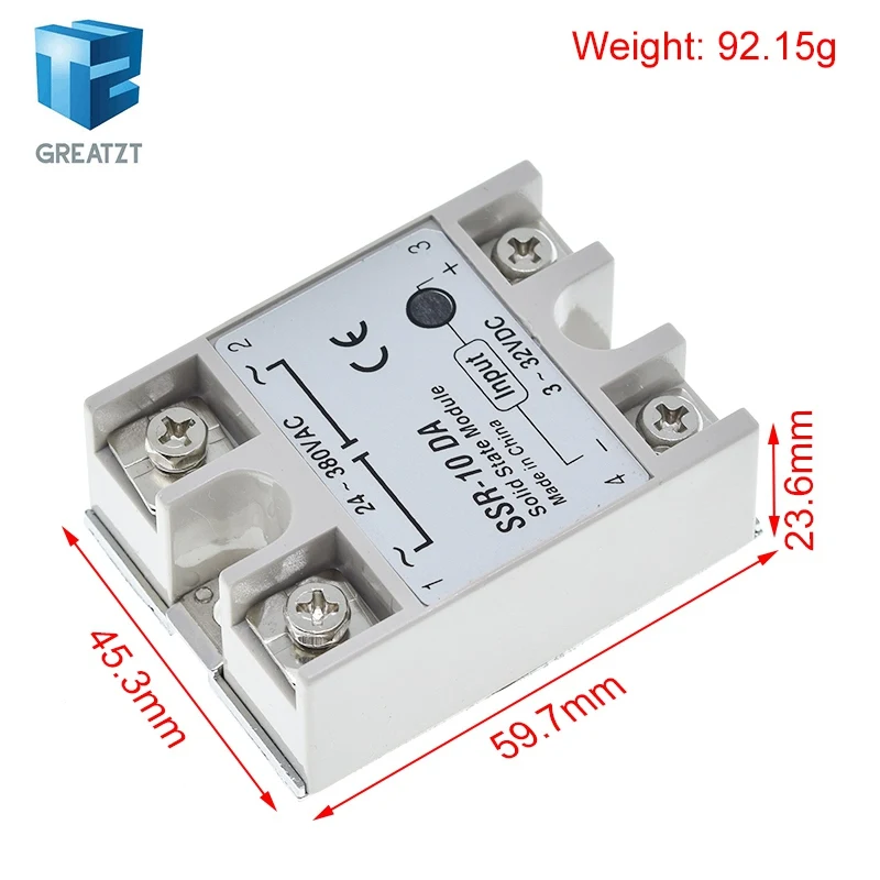 Solid state Relay SSR-10DA SSR-25DA SSR-40DA SSR-50DA 10A 25A 40A 50A actually 3-32V DC TO 24-380V AC SSR 10DA 25DA 40DA 50DA