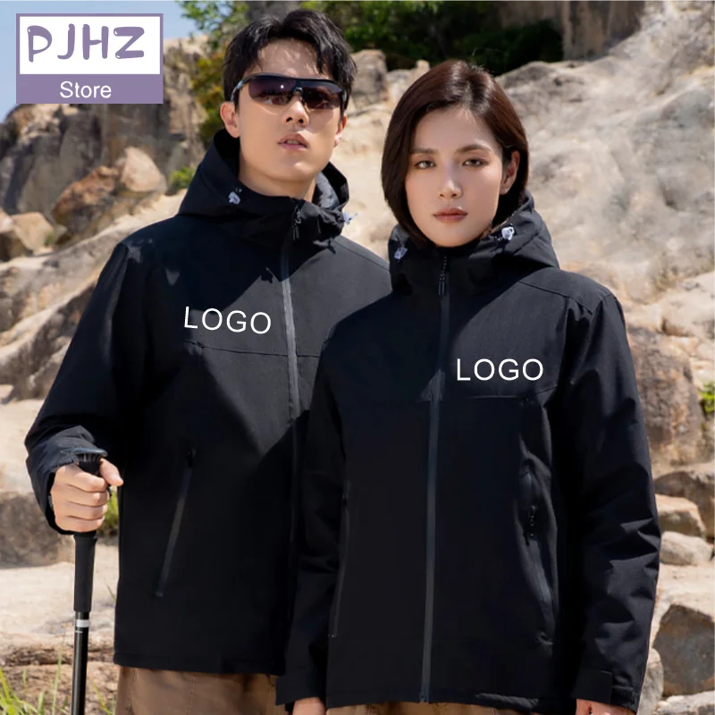 Hiking Windproof Jacket Mountaineering Outdoor Camping Skiing Raincoat Waterproof Hooded Jackets Custom Logo print embroidery