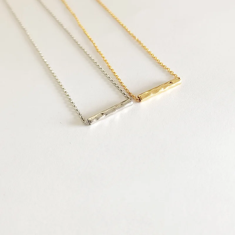 Brass Balance ID Tube Pendant Necklace Women Jewelry OL Designer T Show Runway Party Boho  Top Rare Trendy Japan Korean INS