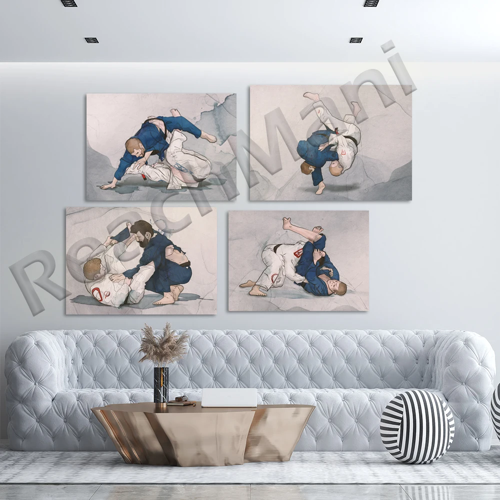 Brazilian Jiu Jitsu Art Poster - 'Butterfly'-'Pass' -'Triangle 2.0' 'Guillotine'- 'X Guard' - 'Uchi Mata' - 'Spider' - 'Sweep' -