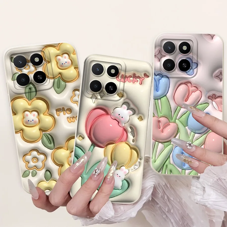 حافظة لهاتف Honor X5b Plus GFY-LX2P Funda غطاء مقاوم للصدمات من السيليكون السائل على شكل زهرة شهيرة لهاتف Honor X5B 4G X 5B X5bPlus 2024 ممتص الصدمات #2