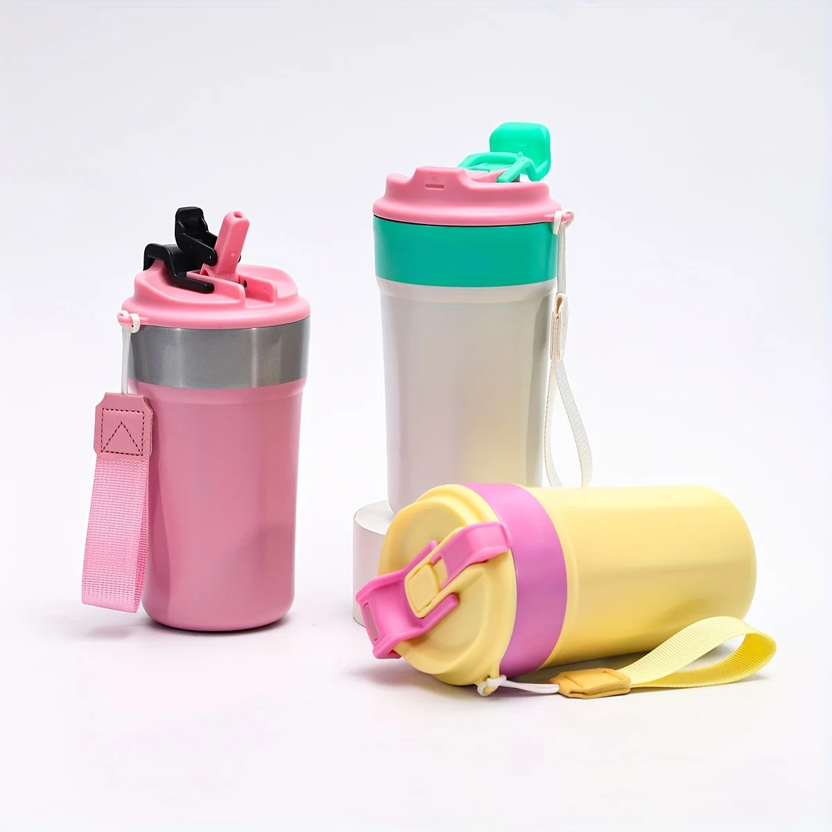 

316 Stainless Steel Octagonal Tumbler with Lid & Straw, Dual-Use Water Bottle, Carry Strap, Non-Slip Base, Leak-Proof Travel Mug