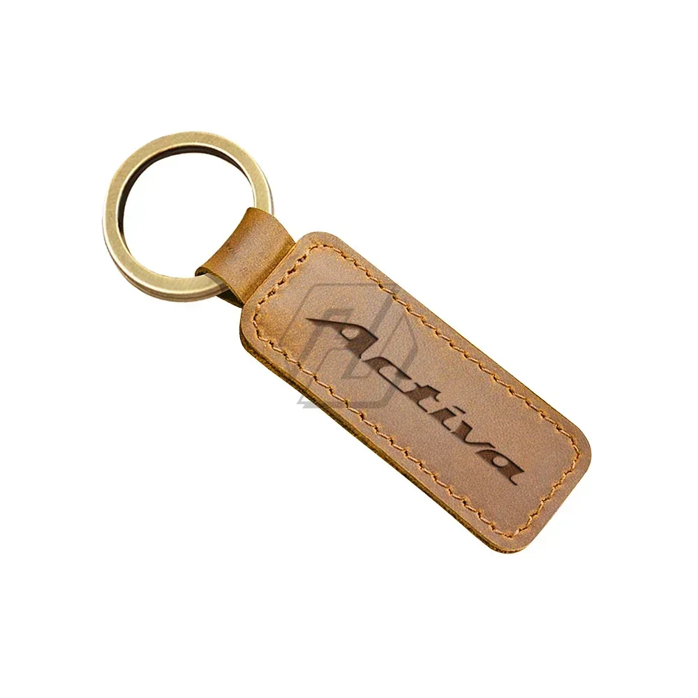For Honda Activa 125 6G Scooter Motorcycle Cowhide Keychain Key Ring