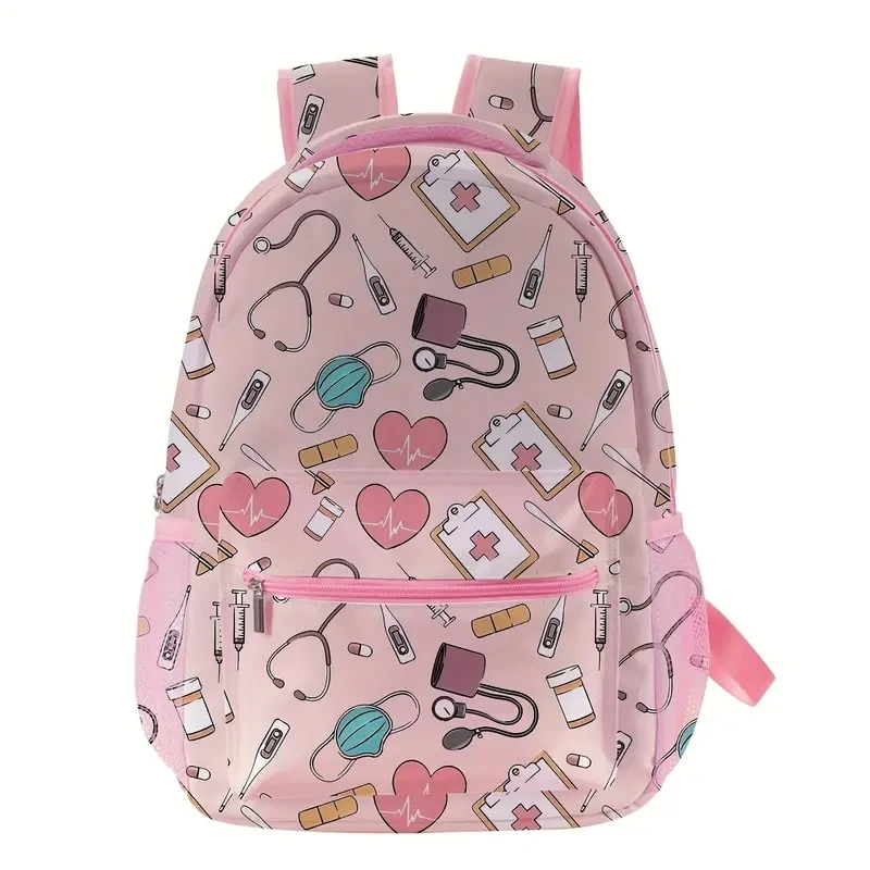

Cute Medical Pattern Print Backpack Thermometer Stethoscope Graphic Daypack Children School Bags for Teenager Book Bag