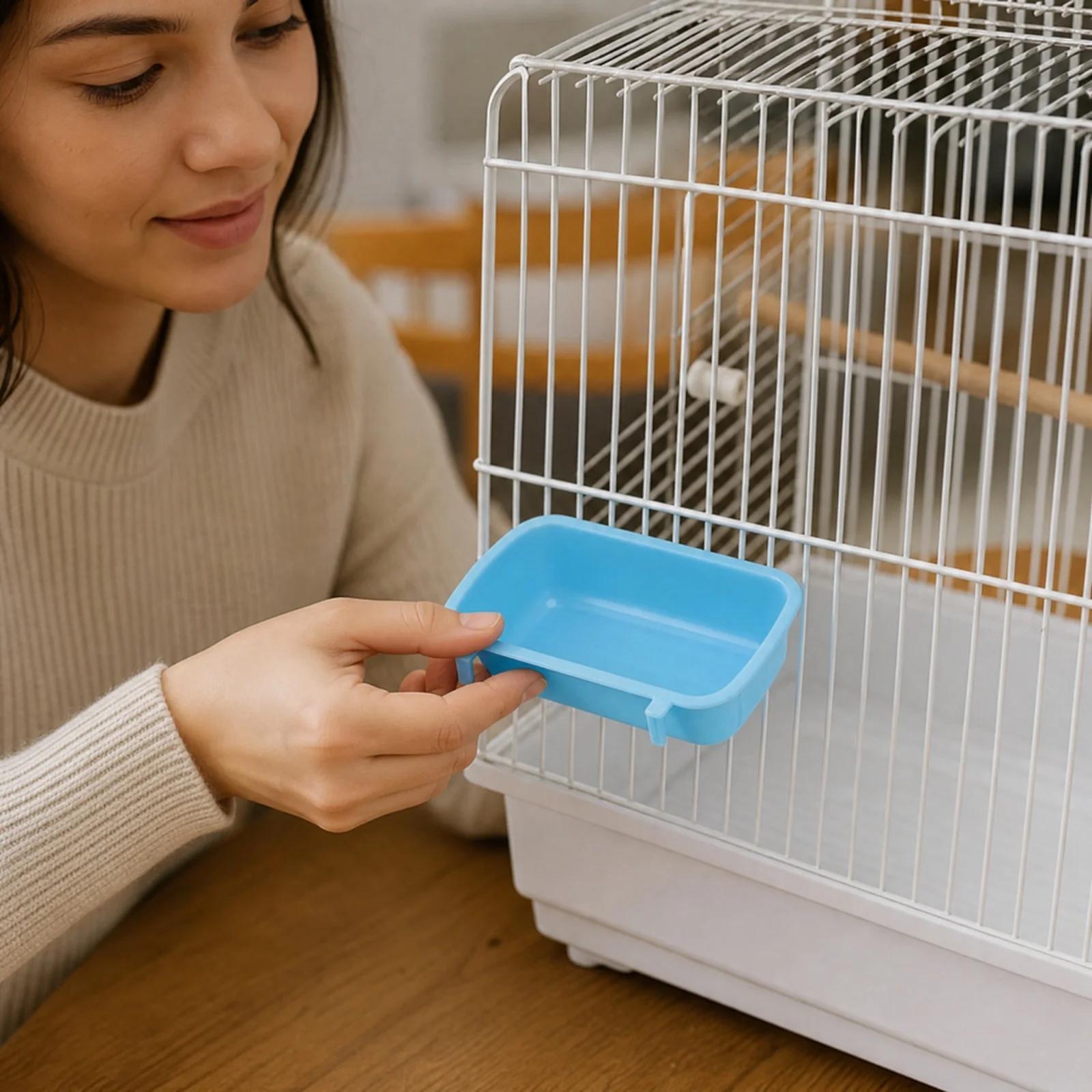 Removable Hamster Bowl Plastic Hanging Pet Cage Bowl Food Water Feeder Cup for Small Animals for Cat Puppy Guinea view 6