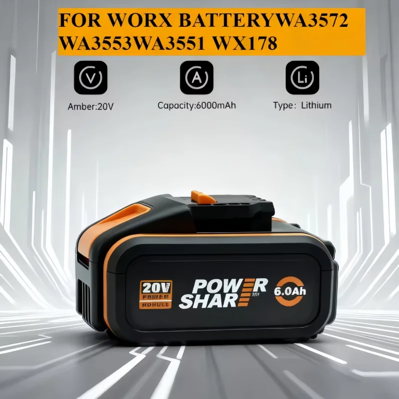 

High Capacity 20V Replacement Battery, Stable Output & Long Service Life, Compatible with Worx 1 WA3512 Power Share Series Tools