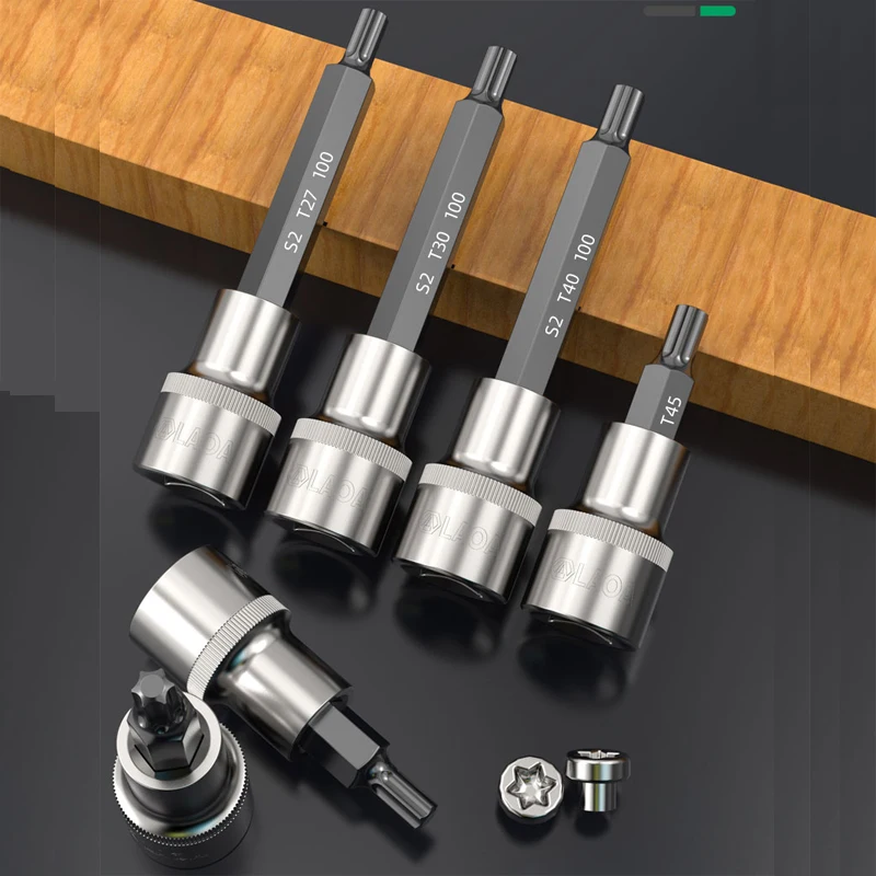 Laoa 1/2 chave dafei alongada chave de fenda cabeça de soquete interface quadrada soquete hexágono padrão T20-T55