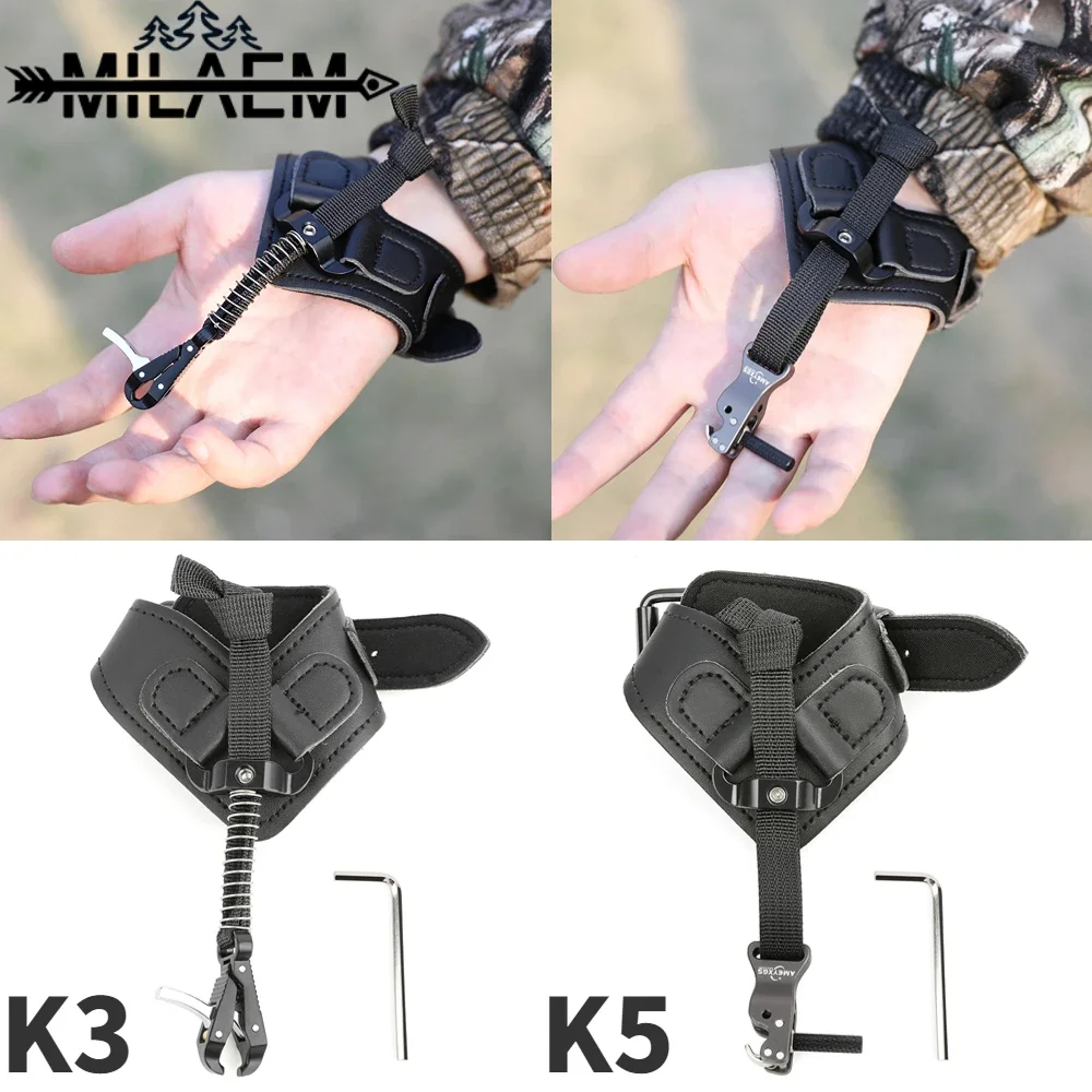 

1pc K3/K5 Archery Compound Bow Release Wrist Straps Portable Adjustable Length for Outdoor Training Shooting Hunting Accessories