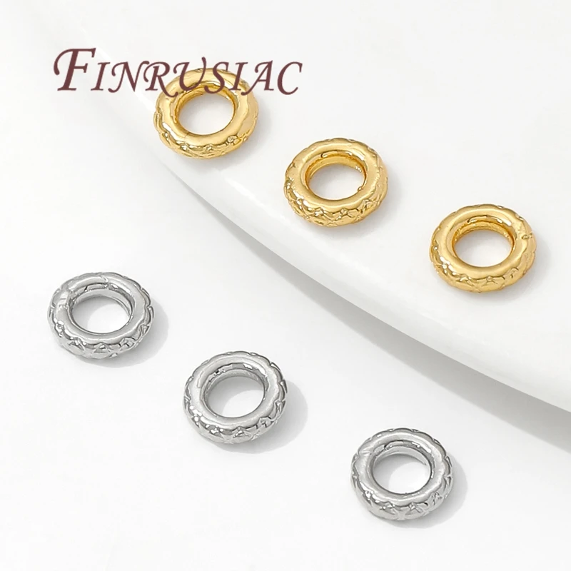 10-20Pcs Large Hole Beads 18K Gold Plated Spacer Beads For Jewelry Making,Bead Separators,Beads For Bracelets DIY Accessories image 5