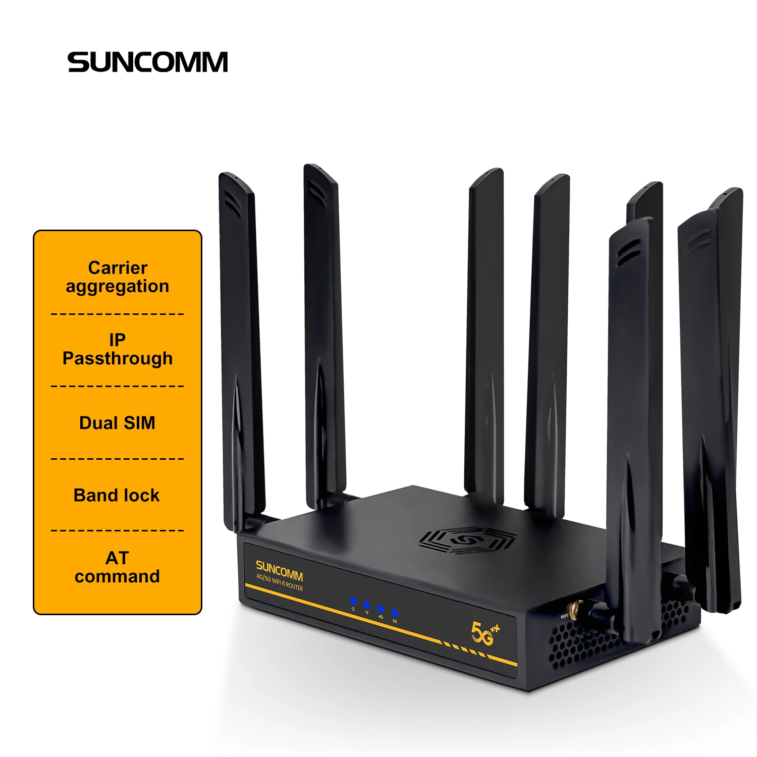 

SUNCOMM O8 IMEI Modify Band Lock 5G Wifi Router AX3000 Cat19 External Antenna Mesh WiFi6 Dual Band 5G LTE CPE with Sim Card Slot