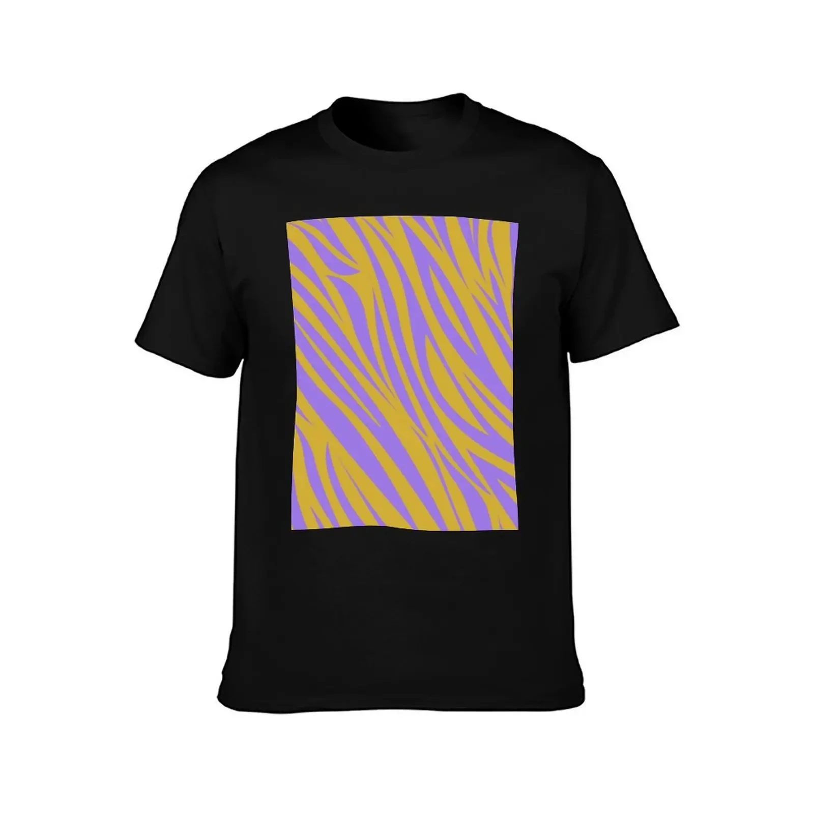 Gold and Purple Tiger Stripe Print T-Shirt anime shirt blue archive Funny t-shirt cheap stuff mens graphic t-shirts