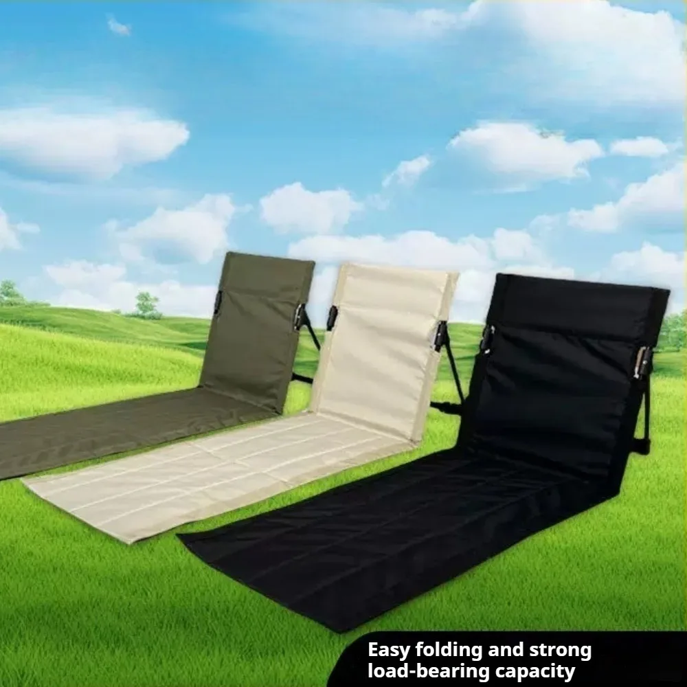 Camping Chair Foldable Beach Chair Waterproof Oxford Fabric Camping Beach Fishing Lazy  Backrest Chairs Leisure Travel Furniture image 4