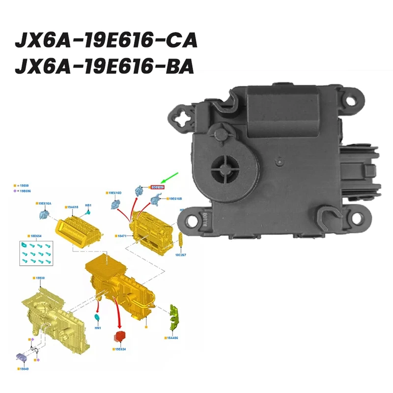 Car Heater Box Motor JX6A-19E616-CA For Ford Focus MK4 2019-2024 JX6A-19E616-BA Air Conditioning Heating Actuator Drive