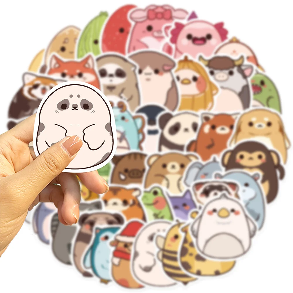 10/30/50PCS Cute Tumbler Style Animals Stickers Funny Decoration Decals Toy Gift for Kids DIY Wall Luggage Notebook Guitar