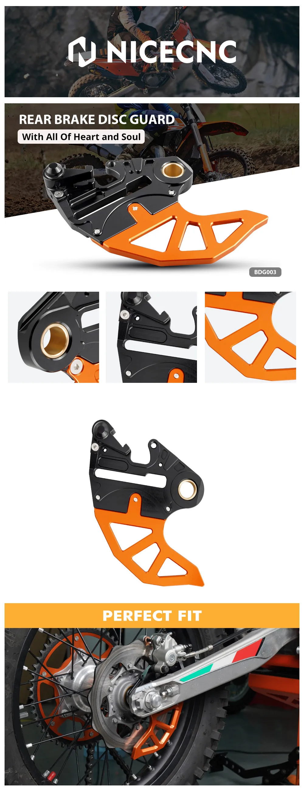 (EU-Lager) Für KTM EXC 300 2004-2023 Hinterer Bremsscheibenschutz Für KTM EXC-F 350 SX 125 SXF 450 XCW GasGas EC 300 Husqvarna TE 300 – Detail 1