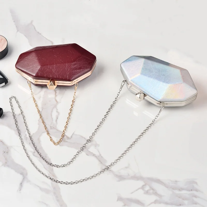 Irregular Polygonal Shape Evening Bag for Women Fashionable Candy Color Special Material Box Bag Small High Quality Purses view 6