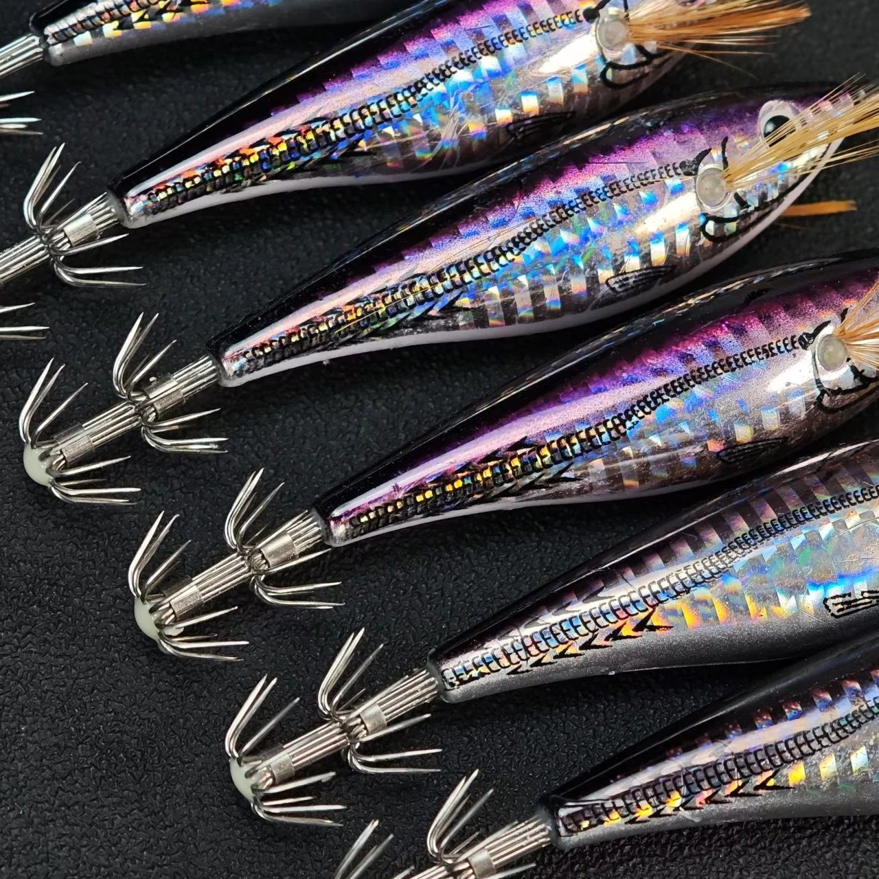 15 Stück Meeres-Garnelen-Jig-Köder, Tintenfisch-Haken, Oktopus-Garnelen-Köder, Leuchtender Horizontaler Tintenfisch-Jig, Salzwasser-Tintenfisch-Leuchtköder – Detail 3