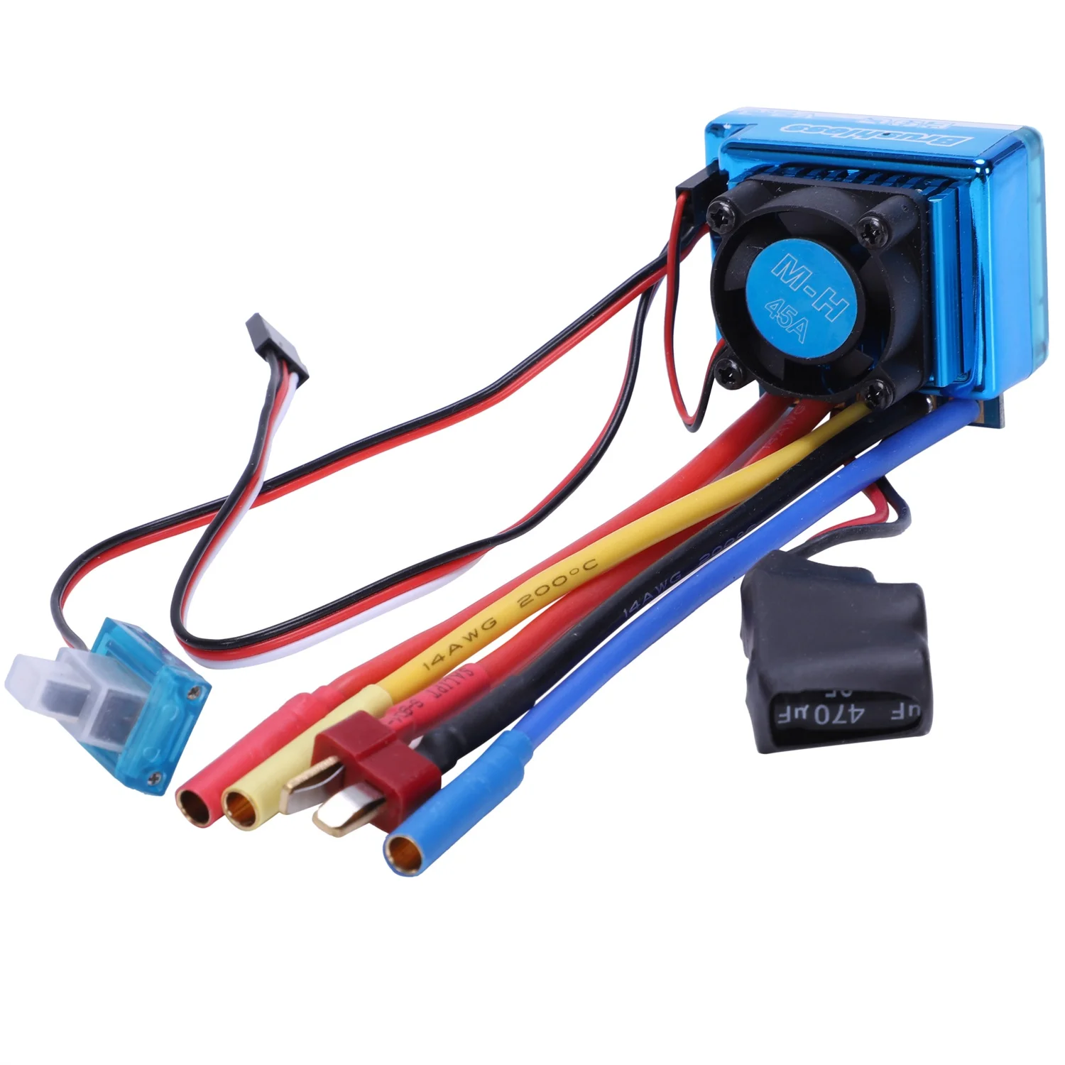 3650 4370KV 4P Brushless Motor and 45A Brushless Electric Speed Controller ESC for 1/10 RC Off-Road Car