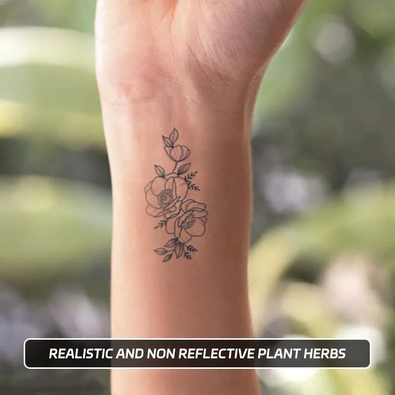 Wreath Long-lasting Waterproof Temporary Tattoo Sticker, Realistic Non-reflective Fake Tattoo, for Men and Women
