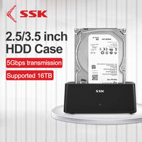 SSK HDD Docking Station SATA to USB 3.0 Hard Disk Docking Station for 2.5 3.5 SSD Disk Case HDD Box Dock Hard Drive Enclosure