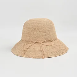 Hat Summer Women Sun Protection Raffia Straw Big Brim Panama Cap Breathable Beach Accessory For Holiday Outdoor