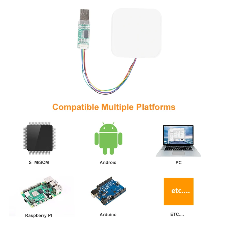 860-960Mhz 태그 리더 UHF RFID 리더 UART/USB 인터페이스 미니 UHF RFID 통합 리더 지원 Android SDK