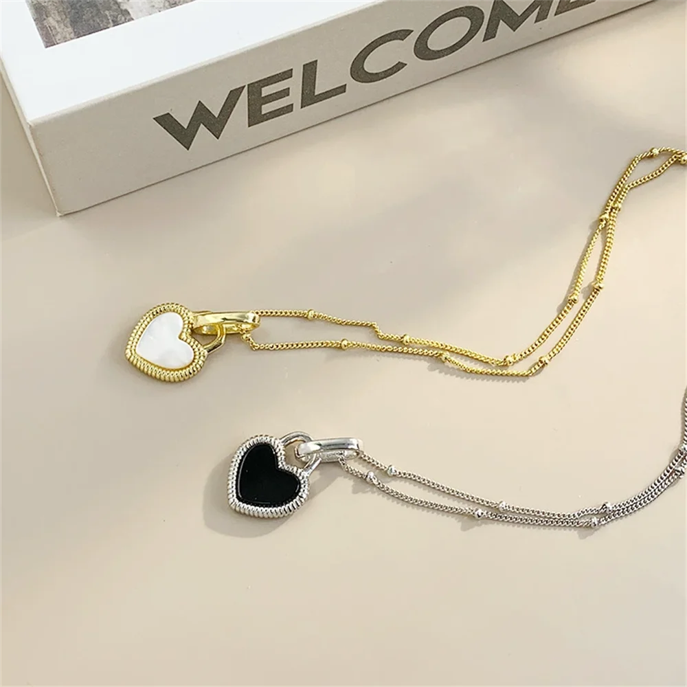 

Корейское серебро S925, двухсторонняя жемчужная многослойная цепочка, минималистичная трансграничная ключица