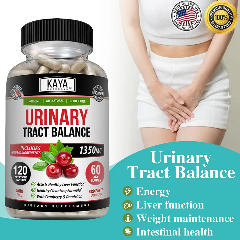 Urinary Tract Balance - D-Mannose, Cranberry - 120 Veggie Capsules 1350 mg Pure, Potent, Gut Cleansing, Healthy Liver Function