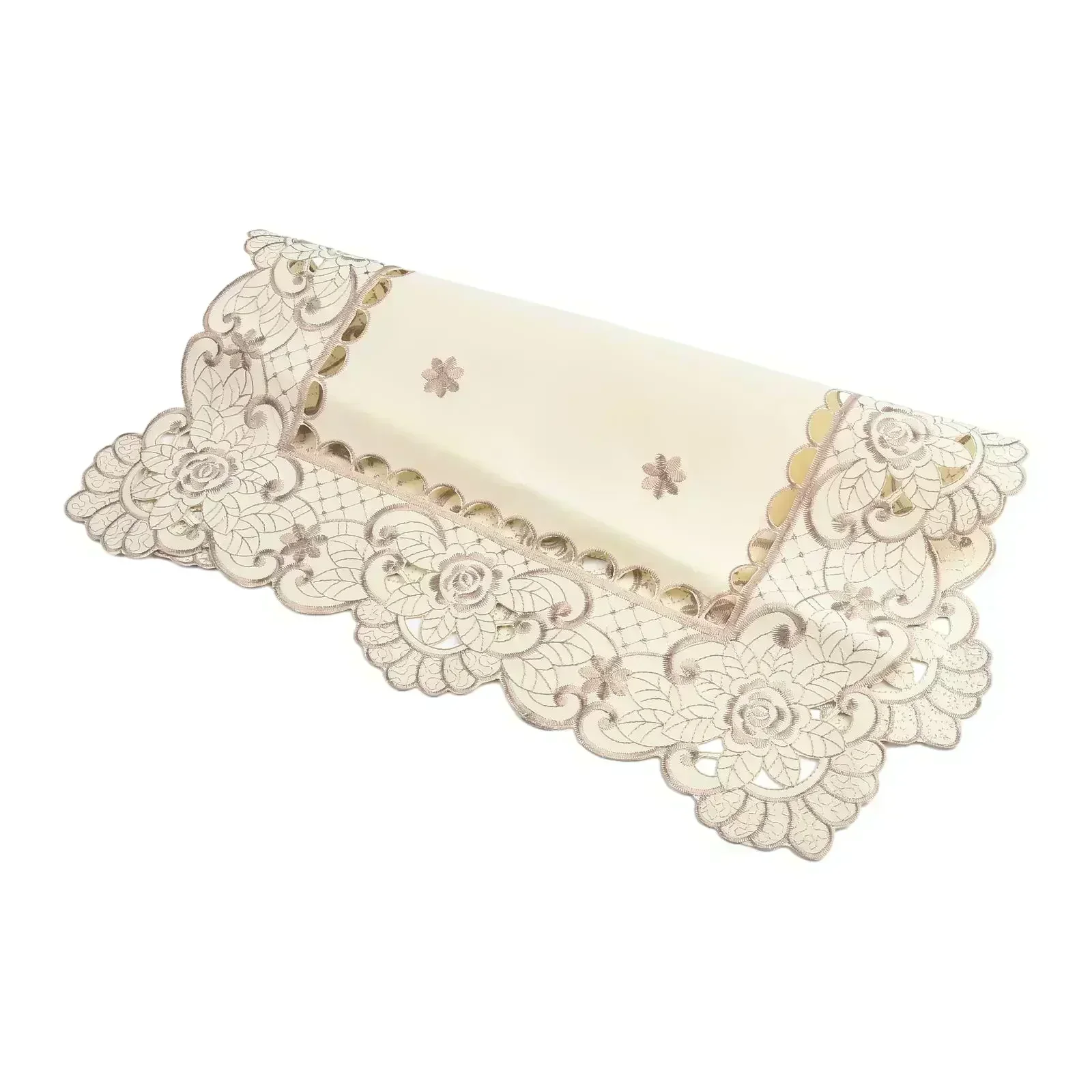 High quality Tablecloth Floral Tablecloth Lace Oval Rectangle Square Reusable Wedding Party White 1 Piece Embroidered
