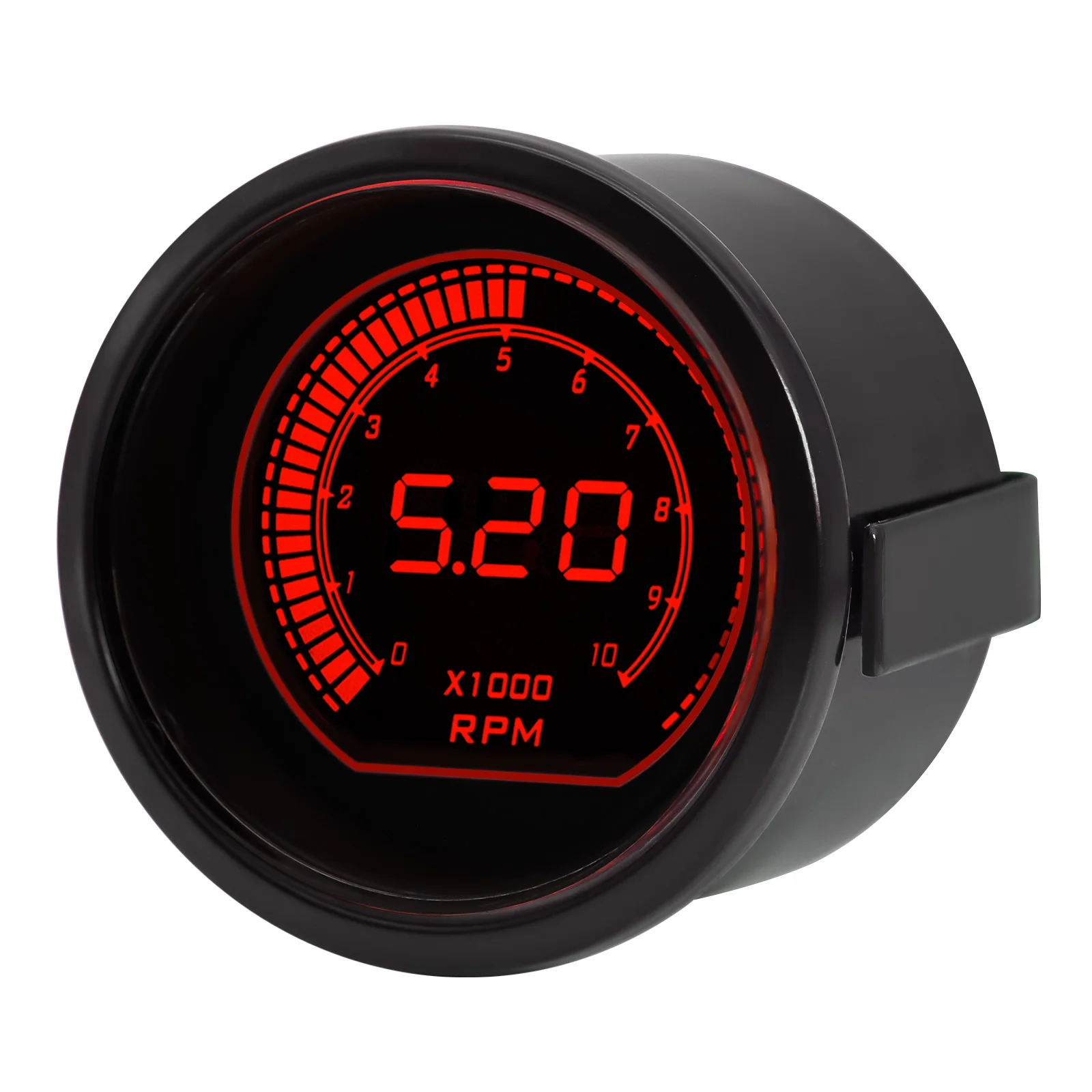 52mm Car Tachometer 0~10000 RPM Meter 12V 2 Colors Red Blue Universal Auto Digital Tachometer Gauge tacometro LED Hour counter