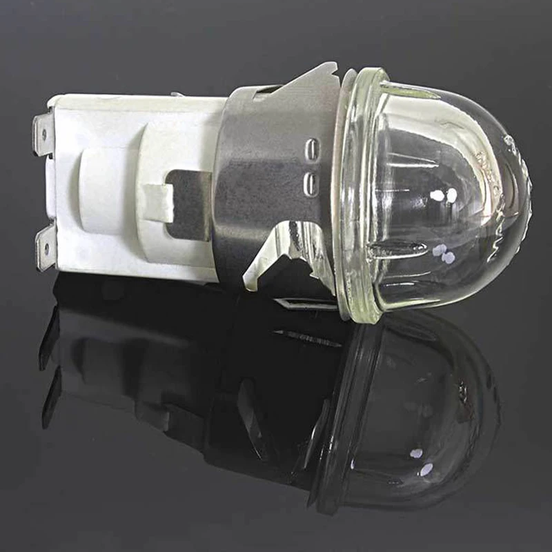 1 Pc Microwave Lamp Oven Light Bulb w/ Base 25W Voltage 110V / 250V Flat Head Tempered Glass Heat Temp Resistant 500℃