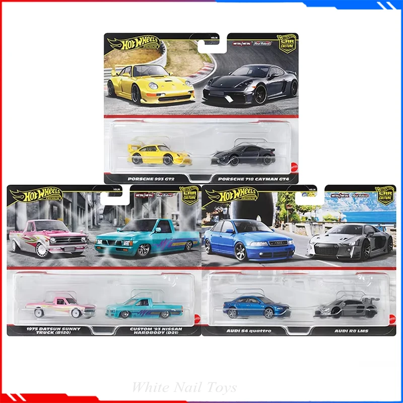 Hot Wheels Car Culture Dual Car Series Car Model 1/64 Simulation Porsche 993/718 Audi Nissan Cars Model Decoration Birthday Gift