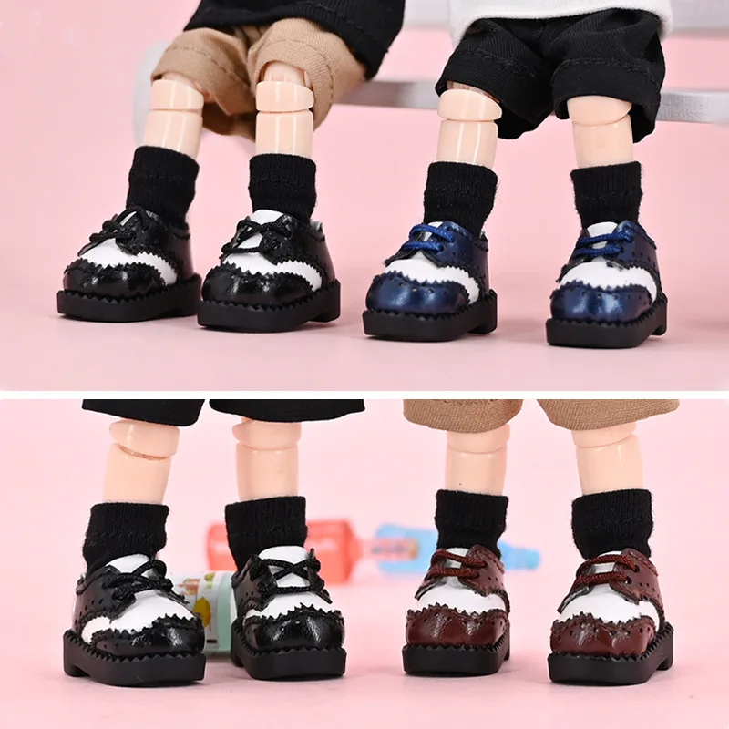 Ob11 Leather Casual Color Matching British Style Uniform Shoes Doll Accessories For Penny, Ymy, Obitsu 11,Molly, Gsc,1/12 Doll